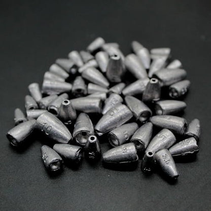 Fishing Weight Sinkers, 50pcs/55pcs Lead Worm Weights Fishing Sinkers for Bass Fishing Texas Rigs(2g/3.5g/5g/7g) - color: 2g/3.5g/5g/7g/10g-55pcs(Bulk)