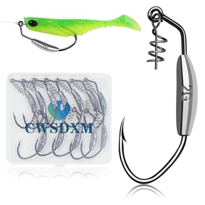 Weighted Swimbait Hooks, 6pcs Underspin Swimbait Hook with Twistlock, Weighted Crank Hooks with Gold/Silver Spinner Blades for Soft Fishing Lures - color: a-1/14oz-12pcs