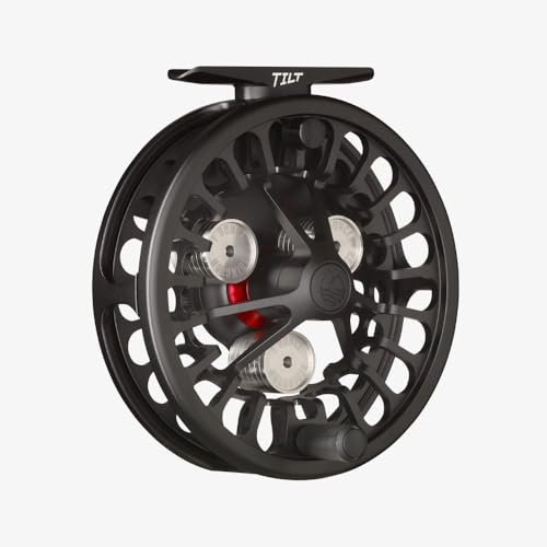 Redington Tilt Euro Nymph Reel - 2-5 Fly Reel for Euro Nymph Fishing - Large Arbor Design - Smooth Drag - Removable Weights for Perfect Balance on Any Fly Rod - 100yds/20lb Capacity - color: Black