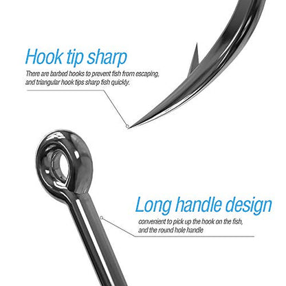 DONQL Bait Holder Hooks, 600Pcs Double Barbed Fishing Hooks 3#-12# Carp Single Fish Hook Kit Fly Fishing Accessories Carbon Steel Jig Sea Hooks for Live Bait Freshwater Saltwater (600PCS)