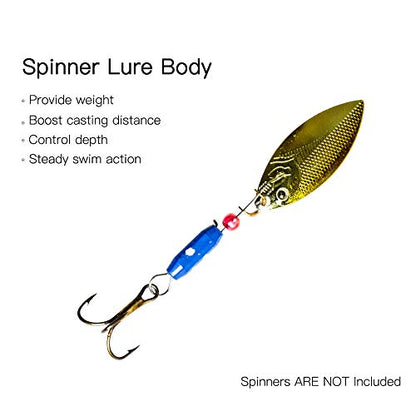 Dr.Fish Brass Lure Bodies for Spinner Making, Lure Making Supplies Parts Acessories for in-line Spinnerbaits Freshwater Fishing Lure Weights - color: 50pcs Pill+Bullet Shape Kit 1