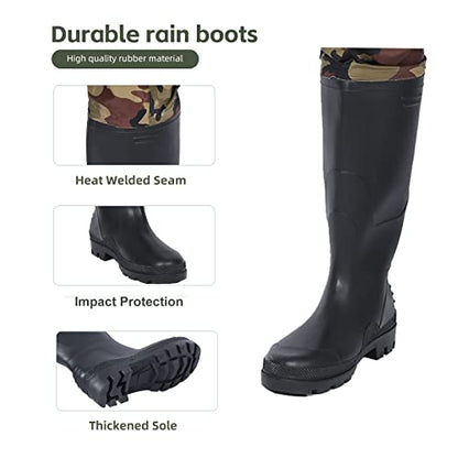 Bootfoot Fishing Chest Waders for Men Women with Boots 2-Ply Nylon/PVC Waterproof Hunting Waders with Boots Hanger - color: Camo, size: 10