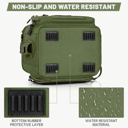 Fishing Tackle Bags with 4 * 3600 Tackle Boxes - Saltwater & Freshwater Compatible, Water Resistant & Durable Fishing Bags with Padded Shoulder Strap - Pliers and Gear Storage Green - color: Green, style: With 4 Tackle Boxes