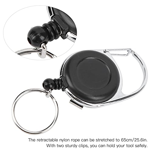 Fly Fishing Retractor, Retractable Steel Wire Tool Clip with Quick Release Carabiner, 65cm Length for Fishing Vest Jacket Backpack Anglers Gear Accessories