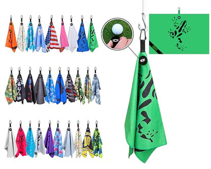 Rippit Magnetic Waffle Golf Towel – Large 16"x24" Microfiber Golf Club Ball Magnet Clip to Hang on Bag Cart Strong Premium Strength Ultra Absorbent Gear Men Gift (Rippit Green) - color: Rippit Green