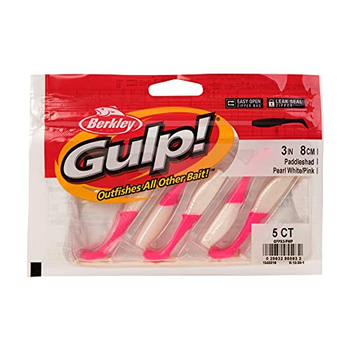 Berkley Gulp! Paddleshad Fishing Soft Bait - color: Pearl White/Pink, size: 3"