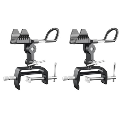 2 Pack Fishing Rod Holder for Boat,Clamp-On 2 Pack, 360° Adjustable, Fits 0.2"–3.1" Gunwales & Edges,Fishing Pole Holder for Boat for Yachts, Fishing Boats, Railings, and Riverbank Round Rails