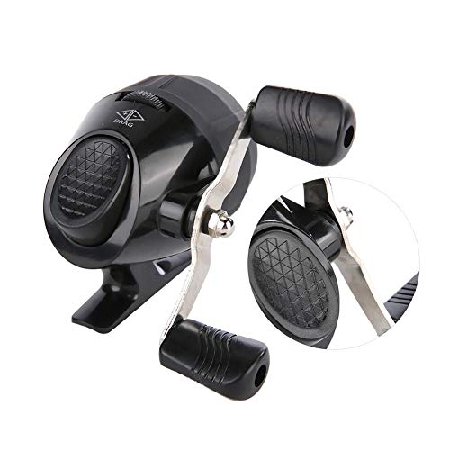 Fishing Wheel Portable Spincast Fishing Reel Slingshot Outdoor Shooting Harpoon Dart Reel - color: black