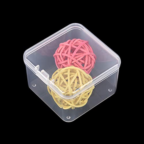 30 Pieces Square Empty Mini Clear Plastic Storage Box, 2.16x2.16x1.38 inch | Hinged Lids, For Small Items, Craft Projects - size: 2.16 x 2.16 x 1.38 inch