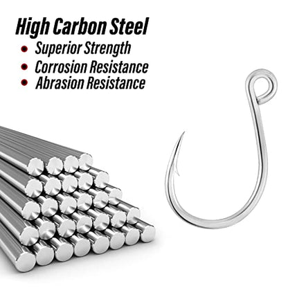 Dr.Fish 30 Pack Single Replacement Hooks for Hard Lures Inline Fishing Hooks High Carbon Steel Spinner Jerkbait Crankbait Popper Walking Bait Plugs - size: #1/0-30 Pack