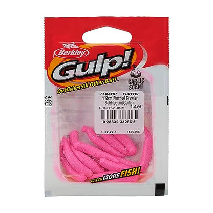 Berkley Gulp! Floating Pinched Crawler Fishing Soft Bait - color: Bubblegum - Garlic Scent, size: 1"