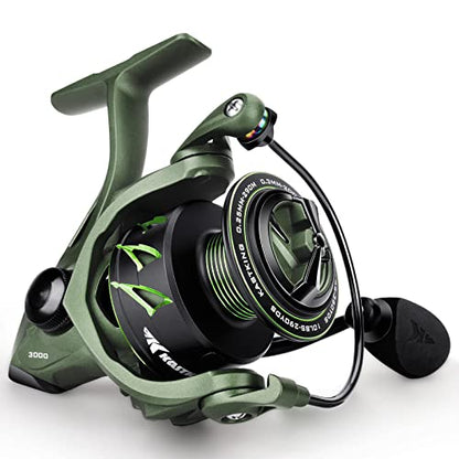 KastKing Spartacus II Spinning Reel – Sealed Carbon Fiber 22LBs Max Drag – 7+1 Stainless BB for Saltwater&Freshwater – 5.2:1 Gear Ratio – Size 500&1000 Perfect for Ice Fishing - size: 4000
