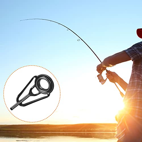 PATIKIL Tube Dia Fishing Rod Tips Repair Kit, Stainless Steel Black Guide Ring for Fishing - size: 1.2mm
