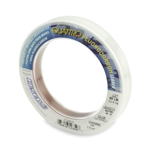 Hi-Seas Quattro 100% Fluorocarbon Leader - size: 50 Yard, 50 Pound Test