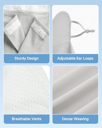 Stelle UV Protection Face Cover Breathable Cooling Neck Coverage Gaiter Scarf Summer Outdoor Activities - color: Light Grey