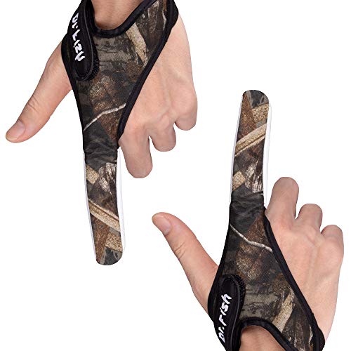 Dr.Fish 2 Pieces Fishing Gloves Casting 2 Finger Index Finger Stall Protector Anti-Slice Saltwater Trolling Surf Fishing Braid Line Anti-Slip Cooftable Woolen - size: Size XL