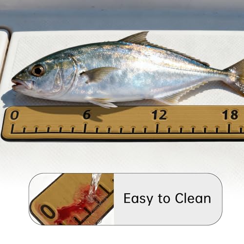 HZshark EVA Foam Fish Measuring Board, Fish Ruler with 3M Self-Adhesive Backing, 36" Fishing Tape Measure for Boats Sailboats Yachts Kayaks - color: Brown, size: 4.5"*36"