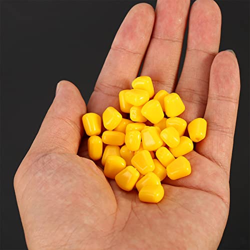 100Pcs Bag Artificial Corn Lures, Reusable Carp Fishing Lures,Useful Outdoor Freshwater Soft Artificial Flavor Carp Baits Corn Fishing Luress,Yellow