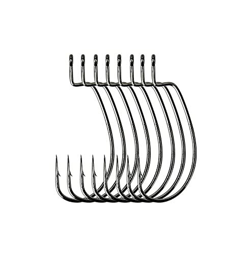 Angler's Grotto EWG Offset Shank Worm Hook | 15/25 Count Per Pack | Freshwater Saltwater Fishing Hooks | High Carbon Steel Extra Strength | Size #1#1/0#2/0#3/0#4/0#5/0 - size: Size #4/0, 25 Count