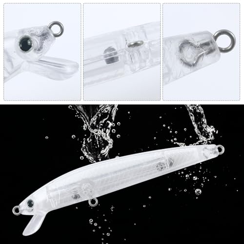 30pcs Fishing Lures Blank Kit DIY Unpainted Crankbait Hard Baits | Unpainted Fishing Lures Whopper Plopper Blank Kit for Bass Trout Perch Panfish Salmon Topwater Lure Freshwater Saltwater