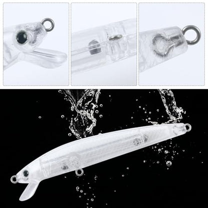 30pcs Fishing Lures Blank Kit DIY Unpainted Crankbait Hard Baits | Unpainted Fishing Lures Whopper Plopper Blank Kit for Bass Trout Perch Panfish Salmon Topwater Lure Freshwater Saltwater
