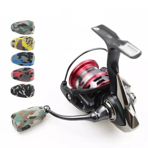 Compatible with Abu Garcia Shimano Daiwa EVA Camouflage Reel Handle Knob Spinning Baitcasting - color: Red