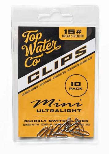 Top Water Co. Fishing Speed Clips - Durable Stainless Steel, Fast Lure Connector (Multiple Sizes) - size: Mini 15lb