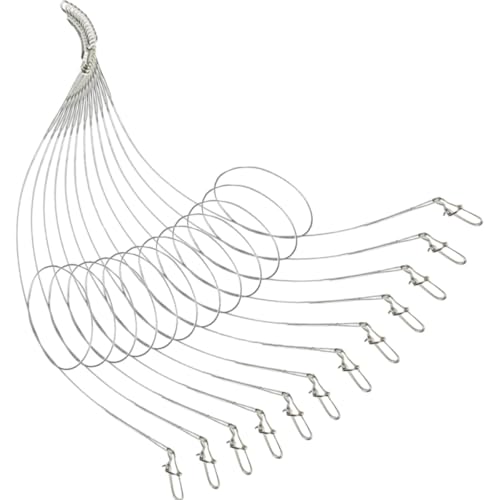 UKCOCO 24pcs Stainless Steel Bite-Resistant Fishing Leaders with Swivel and Soft Wire 250mm High-Strength Fishing Wire for Catfishing and Gear
