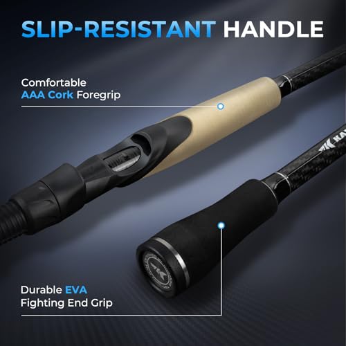 KastKing Spartacus II Plus Twin-Tip Spinning & Casting Rods, IM6 Graphite Blanks, Stainless Steel Frame with Zirconium Oxide Rings, 2-Piece Rods with Extra Tip Section, PTS, No-Slip Grip, Hook Keeper - size: 6'0"- M- Fast (2 Pcs+ Extra Tip), style: Spin