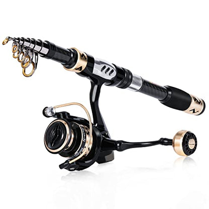 Sougayilang Fishing Pole with Spinning Reel Portable Fishing Rod Reel Combos - size: 2.1M Rod with 2000 Reel, style: Only Rod and Reel