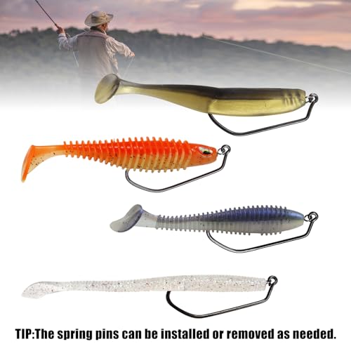 Twistlock Fishing Hooks, Swimbait Hooks Belly Offset Hooks Weighted Hook 1/0 3/0 4/0 for Soft Plastics Lures Fishing Saltwater Freshwater - color: 4/0 - 30PCS