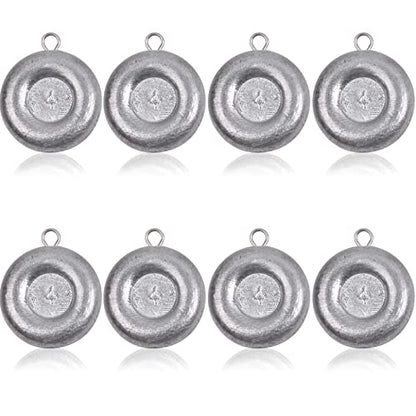 Disc Sinkers Fishing Weights Coin Sinkers Saltwater Surf Fishing Weights Bottom Fishing Drifting Trolling Catfishing Fishing Sinkers Weights Saltwater Tackle 1oz 2oz 3oz 4oz 5oz 6oz 8oz - style: 4oz-8pcs