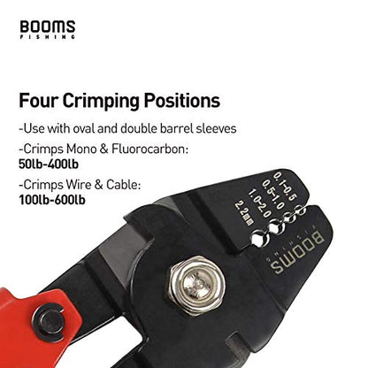 Booms Fishing CP1 Fishing Crimping Pliers, High Carbon Steel Fishing Plier Wire Rope Leader Crimping Tool, 10 inch Crimpers Swager with Ergonomic Handle - style: Red Crimper Only