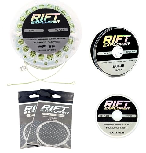 RIFT WF Fly Fishing Line Kit 3 5 6WT Dual Welded Loop Fly Fishing Line Pre-Tied Leader Braided Backing Tippet Fish Line - size: WF 3WT Fly Line Combo