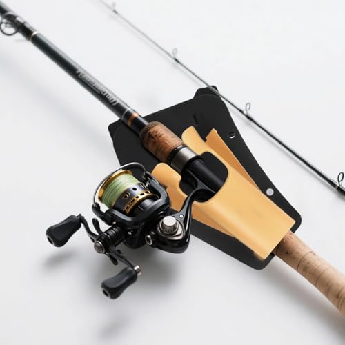 Slide-in Fishing Rod Hip Holster: 2pcs Hands-Free Waist Rod Holder Pole Gear with Stash Pocket for Fly & Bank Fishing - color: Black