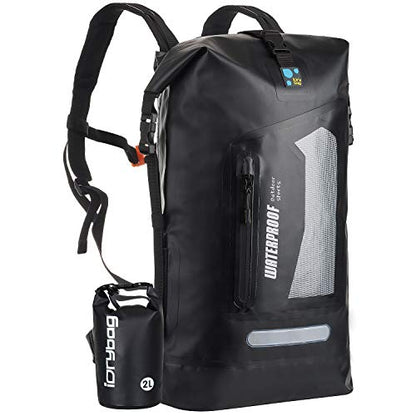 IDRYBAG Waterproof Backpack for Men 20L/30L/40L, Floating Dry Bag Kayak, Dry Backpack Hiking - color: Black, size: 40L
