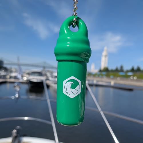Seahive Floating Keychain (1 pack) with Waterproof Safety Container Boat Key Float - Pontoon, Fishing Accessories key holder - color: Green