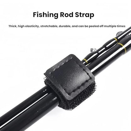 Fishing Rod Protector Sleeve, 3 Pack | High Elastic Strap, Rod Tip Cover and Sleeve, With Tie Straps - color: Black