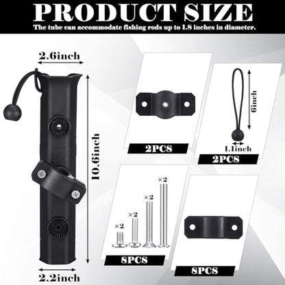 Seenelling Fishing Rod Holder for Bike Rack Pole Mount Rotatable Fishing Chair Pole Holders with Clamp for Boat Bicycle Motorcycle Kayak Cart - color: black