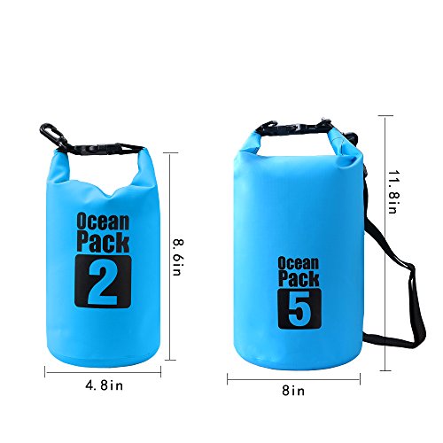 Dry Sack/Floating Waterproof Bag 2L/5L/10L/20L/30L for Boating, Kayaking, Hiking, Snowboarding, Camping, Rafting, Fishing and Backpacking - color: Blue, size: 5L