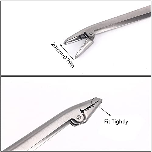 SEIWEI Fishing Hooks Remover Extractor Rivers Freshwater Saltwater Fishing Grabber Tool Stainless Steel Fish Holder Fishing Tongs Silver Portable - color: 2PCS