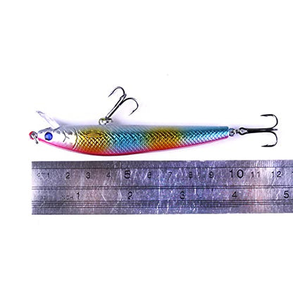 Fishing Lures Kit Minnow Popper Crank Baits Freshwater Bass Fishing Baits Set - color: DYP15PCSA