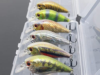 Minnow Crankbait for Bass Fishing Bass Lure Jerkbait Fishing Lures and Tackle Box - color: HC15KB