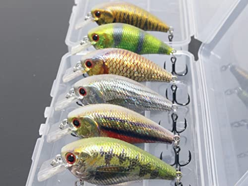 Minnow Crankbait for Bass Fishing Bass Lure Jerkbait Fishing Lures and Tackle Box - color: HC15KB