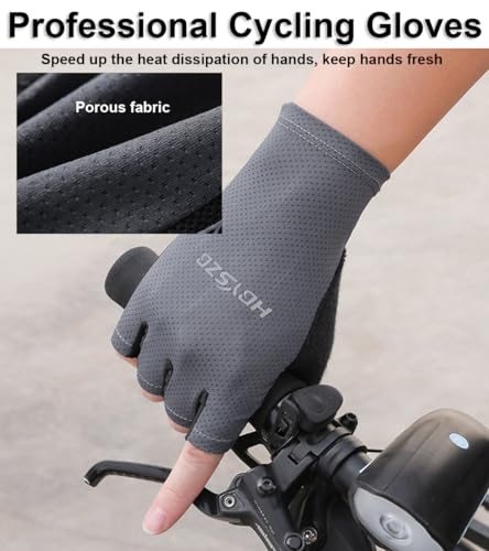 SUJAYU Fingerless UV Protection Gloves - Men & Women's Fishing, Driving, Sailing, Kayak, Paddling & Rowing Gloves - color: Grey, size: Large
