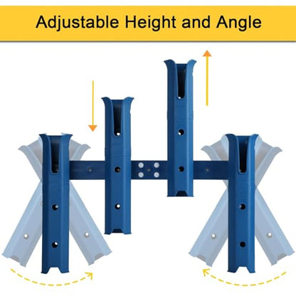 GearTrust Fishing Rod Holders, 4 Rod Holder for Boat Golf Cart & Garage | 4 rod holder for boat. Adjustable tube fishing pole holders for boats, golf cart, cooler, kayak, jetski & john boat. - color: Navy Blue