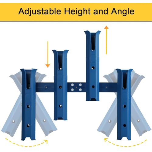 GearTrust Fishing Rod Holders, 4 Rod Holder for Boat Golf Cart & Garage | 4 rod holder for boat. Adjustable tube fishing pole holders for boats, golf cart, cooler, kayak, jetski & john boat. - color: Navy Blue