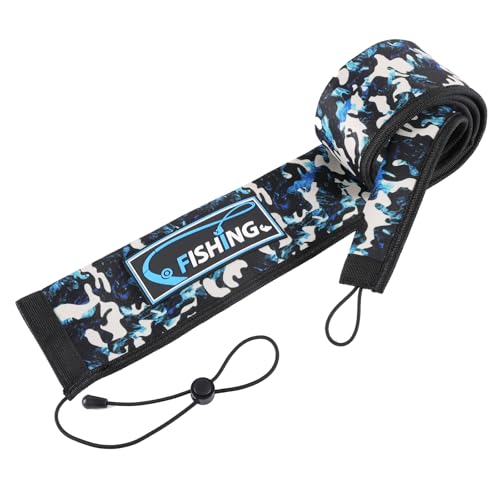 Lightproof Neoprene Fishing Rod Sleeve - Fishing Rod Cover for Storage & Transportation - Puncture Resistant Rod Sock for Casting, Trolling, Spinning Rods - color: Blue Camo, size: 58"