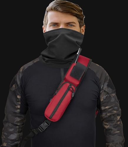 Tactical Sling Backpack Holster Range Shoulder Bag 15L Crossbody Bag Water Bottle Holder Radio Pouch 6 Elastic Slots - color: Red