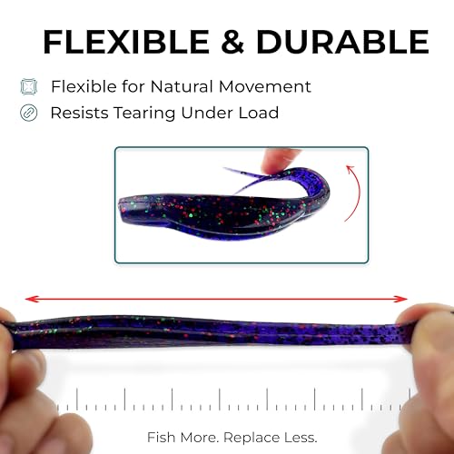 Pulse Minnow Bait for Bass Fishing, 4.7" Soft Twin Tail Lures with Fast Kicking Action, Shrimp Scented & Salt Infused, Ideal for Drop Shot & Jig Head, 10-Pack - color: Blue Back Shad